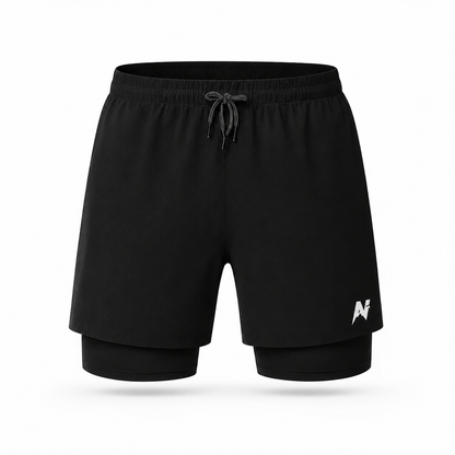 Northrun - 2-i-1 treningsshorts med sprettfri mobil­lomme.